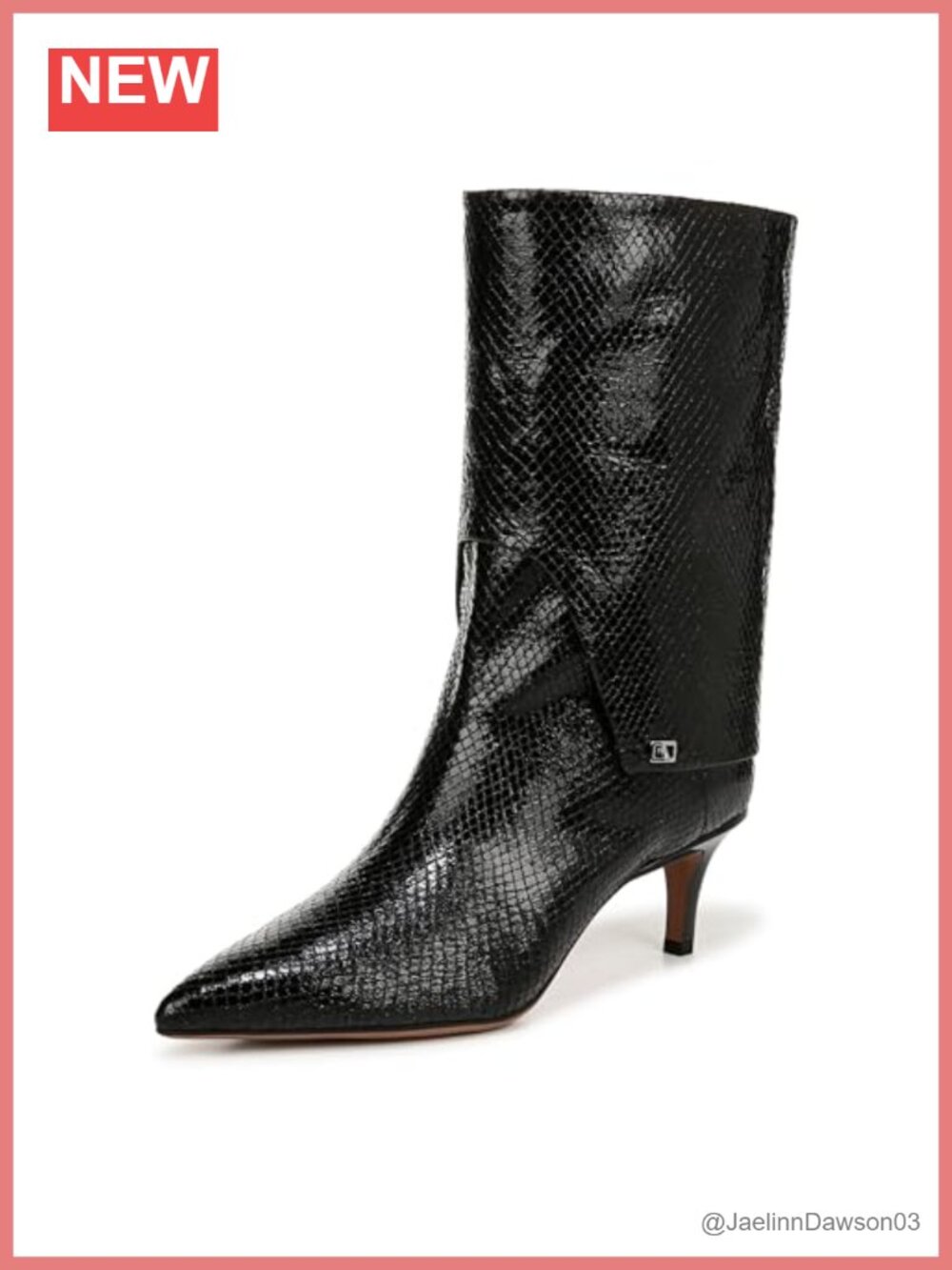 Franco Sarto Mid Calf Boots Pointed Toe Snakeskin